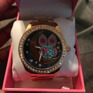Besty Johnson Owl & Moon Motif Dial Watch